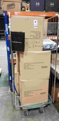 1600 X BRAND NEW VAN MILDERT SMALL ROPE HANDLE PAPER BAGS ( SIZE 220 + 100 X 250 MM ) - IN 9 BOXES