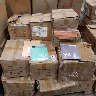 3000+ BRAND NEW VARIOUS SCHOOL STATIONERY TO INCLUDE A4 EXERCISE LINED BOOK , A4 BINDER BOOK , A4 MUSIC BOOK ETC - ON HALF PALLET