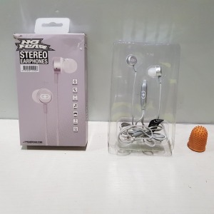 50 X BRAND NEW NO FEAR STEREO EARPHONES - (NOTE SOME BOXES SLIGHTLY DAMAGED)