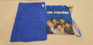 150 X BRAND NEW ONE DIRECTION SET CONTAINING ONE DIRECTION SWIMMING BAG AND 1X TOWEL SIZE 70CM X 50CM IN 6 BOXES