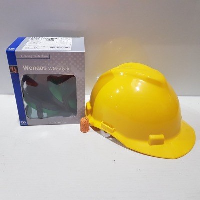 40 X SAFETY HATS WITH 40 X WENAS HEARING PROTECTORS