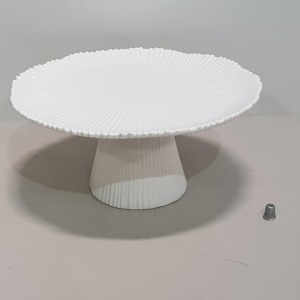 24 X BRAND NEW THE VINTAGE GARDEN ROOM WHITE CERAMIC CAKE STANDS - SIZE - 35CM X 16CM - IN 12 BOXES