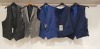 5 X BRAND NEW MIXED WAISTCOAT LOT TO INCLUDE 1 X ALEXANDRE NAVY BLUE - SIZE 40 1 X ALEXANDRE NAVY BLUE - NO SIZE 1 X GIBSON NAVY BLUE - SIZE 40 1 X HUGO BOSS GREY AND BLACK - NO SIZE 1 X TURNER AND SANDERSONS BLACK - SIZE 42 REG