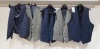 5 X BRAND NEW MIXED WAISTCOAT LOT TO INCLUDE 1 X KENNETH COLE NAVY BLUE - NO SIZE 1 X HUGO BOSS CHECKERED NAVY BLUE - NO SIZE 1 X HUGO BOSS NAVY BLUE - SLIM FIT - NO SIZE 1 X TED BAKER LIGHT GREY - NO SIZE 1 X TED BAKER GREY AND BLUE - SIZE 42