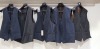 5 X BRAND NEW MIXED WAISTCOAT LOT TO INCLUDE 1 X KENNETH COLE SLIM FIT NAVY BLUE - SIZE 46 REG 1 X SKOPES NAVY BLUE - NO SZIE 1 X HUGO BOSS BLACK - NO SIZE 1 X HOWICK NAVY BLUE- SIZE 38 REG 1 X GIBSON CHEQUERED GREY - SIZE 40