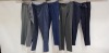 5 X BRAND NEW MIXED SUIT TROUSERS LOT TO INCLUDE 1 X SKOPES CHEQUERED NAVY BLUE - SIZE 42 1 X LIMEHAUS SLIM FIT NAVY BLUE - SIZE 30 WAIST 1 X RACING GREEN GREY - SIZE 36 WAIST 1 X HUGO BOSS MAROON RED - SIZE 40 1 X UNBRANDED CHEQUERED GREY - SIZE 42