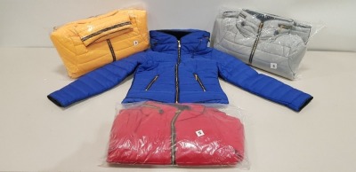 30 X BRAND NEW UNBRANDED JACKETS IN VARIOUS COLOURS TO INCLUDE RED / YELLOW / GREEN / GREY - IN VARIOUS SZIES TO INCLUDE SIZE S / M / L / XL