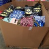 FULL PALLET OF VARIOUS CLOTHING CONTAINING BATMAN ZIP UP HOODIES / SOSUME PINK ZEBRA PRINT MNI DRESS / GLAMOUR T-SHIRTS / MI GENIE BLUE ONSIES / I-X LONFON TURQUOISE BLAZER COATS / IMPRESSIONS KNITTED JUMPERS - ALL IN VARIOUS STYLES AND SIZES