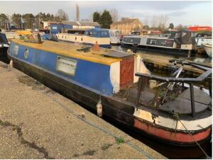 ‘ARCADIA’ 40FT NARROW BOAT. BUILD EARLY 1970'S, GOOD QUALITY SHELL HOWEVER THE EXTERNAL AND INTERNAL CONDITION ARE VERY POOR. THE BOAT WILL REQUIRE A FULL REFURBISHMENT. THE BOAT HAS A BMC 1.5 DIESEL ENGINE WHICH APPEARS IN POOR CONDITION. THE ENGINE BAY 