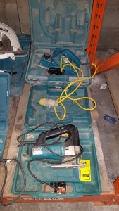 2 PIECE MIXED TOOL LOT CONTAINING MAKITA JIG SAW ( 4304) AND 1 X MAKITA PLANER ( 1923 H ) - PLEASE NOTE THIS HAS BEEN TESTED - WORKING )