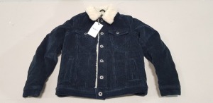 11 X BRAND NEW PEPE JEANS KIDS LEGENDARY SHEPHERD FAUX FUR CORD JACKETS - IN DARK BLUE - IN MIXED SIZES TO TO INCLUDE ( UK KIDS 12 / 14 / 16 )