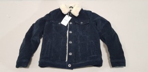 11 X BRAND NEW PEPE JEANS KIDS LEGENDARY SHEPHERD FAUX FUR CORD JACKETS - IN DARK BLUE - IN MIXED SIZES TO TO INCLUDE ( UK KIDS 12 / 14 / 16 )