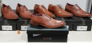 6 X BRAND NEW CHENGBO GOOR LEATHER BROGUES IN TAN AND BROWN SIZE 11