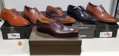 6 X BRAND NEW CHENGBO GOOR LEATHER BROGUES TAN AND BROWN AND TAN/NAVY AND BLACK IN SIZE 10 AND 11