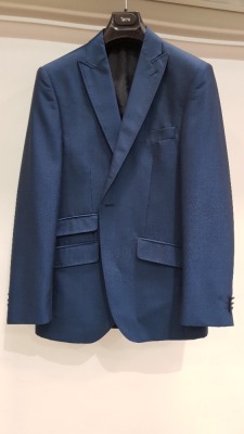 7 X EX HIRE TORRE SUIT JACKETS IN ROYAL BLUE IN VARIOUS SIZES I.E 38R-38S- 46R - ETC