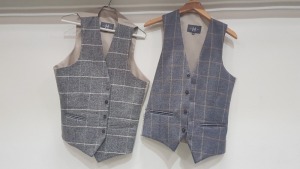 15 X EX HIRE HEIRLOOM WAIST COATS - IN GREY TWEED IN VARIOUS SIZES I.E -38 - 48 - 26 ETC