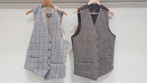 15 X EX HIRE HEIRLOOM WAIST COATS - IN GREY TWEED IN VARIOUS SIZES I.E -48 - 42 - 40 ETC