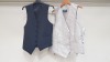 15 X EX HIRE TORRE AND HEIRLOOM WAIST COATS IN NAVY AND SILVER IN VARIOUS SIZES I.E 42R- 34 - 38 - ETC