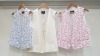 12 X EX HIRE PETER POSH AND PISCARDOR WAIST COATS IN WHITE PINK AND CREAM IN VARIOUS SIZES I.E L- XL -52 - ETC