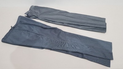 20 X EX HIRE TORRE SUIT PANTS IN BLACK - 14 X GREY PIN STRIPE AND 6 X PLAIN GREY IN SIZES - 40R-30S-30L- ETC