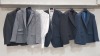 7 X PIECE MIXED SUIT CLOTHING LOT CONTAINING - 3 X TORRE SUIT JACKETS, 1 X WAISTCOAT, 3 X SHIRTS IN VARIOUS COLOURS AND SIZES