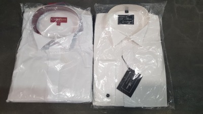 20 X BRAND NEW COLIN ROSS PACKAGED WHITE SHIRTS IN VARIOUS SIZES