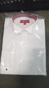 20 X BRAND NEW COLIN ROSS PACKAGED WHITE SHIRTS IN VARIOUS SIZES