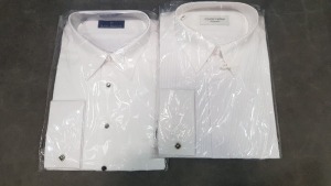 20 X BRAND NEW COLIN ROSS PACKAGED WHITE SHIRTS IN VARIOUS SIZES