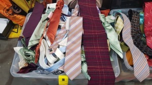 LARGE QUANTITY OF TIES AND CRAVATS IN VARIOUS STYLES COLOURS AND SIZES