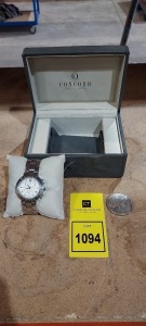 1 X CONCORD SILVER STAINLESS STEEL LA SXALA MENS WATCH 38MM ( REGISTERED MODEL : 14.C5.1891 ) - IN ORIGINAL BOX - ALSO TO INCLUDE 1947 - 1997 UK £5 COIN