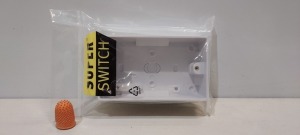 50 X BRAND NEW SUPER SWITCH PLASTIC MOULDED BOX DOUBLE ( 47 MM ) ( SW76) - IN 1 BOX