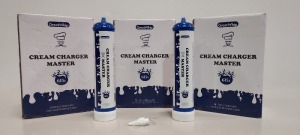 18 X BRAND NEW 615G GREATWHIP CREAM CHARGER MASTER BOTTLES - NITROUS OXIDE (E942) (N20 FOOD GRADE ) - STRICTLY TO BE PURCHASED FOR COMMERCIAL USE ( IN 3 BOXES )