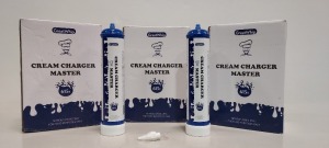 18 X BRAND NEW 615G GREATWHIP CREAM CHARGER MASTER BOTTLES - NITROUS OXIDE (E942) (N20 FOOD GRADE ) - STRICTLY TO BE PURCHASED FOR COMMERCIAL USE ( IN 3 BOXES )