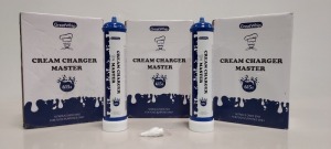 18 X BRAND NEW 615G GREATWHIP CREAM CHARGER MASTER BOTTLES - NITROUS OXIDE (E942) (N20 FOOD GRADE ) - STRICTLY TO BE PURCHASED FOR COMMERCIAL USE ( IN 3 BOXES )