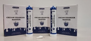 18 X BRAND NEW 615G GREATWHIP CREAM CHARGER MASTER BOTTLES - NITROUS OXIDE (E942) (N20 FOOD GRADE ) - STRICTLY TO BE PURCHASED FOR COMMERCIAL USE ( IN 3 BOXES )