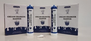 18 X BRAND NEW 615G GREATWHIP CREAM CHARGER MASTER BOTTLES - NITROUS OXIDE (E942) (N20 FOOD GRADE ) - STRICTLY TO BE PURCHASED FOR COMMERCIAL USE ( IN 3 BOXES )