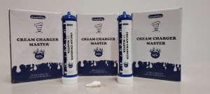 18 X BRAND NEW 615G GREATWHIP CREAM CHARGER MASTER BOTTLES - NITROUS OXIDE (E942) (N20 FOOD GRADE ) - STRICTLY TO BE PURCHASED FOR COMMERCIAL USE ( IN 3 BOXES )