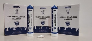 18 X BRAND NEW 615G GREATWHIP CREAM CHARGER MASTER BOTTLES - NITROUS OXIDE (E942) (N20 FOOD GRADE ) - STRICTLY TO BE PURCHASED FOR COMMERCIAL USE ( IN 3 BOXES )