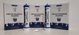 18 X BRAND NEW 615G GREATWHIP CREAM CHARGER MASTER BOTTLES - NITROUS OXIDE (E942) (N20 FOOD GRADE ) - STRICTLY TO BE PURCHASED FOR COMMERCIAL USE ( IN 3 BOXES )