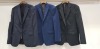 6 X BRAND NEW MIXED DESIGNER BLAZER LOT IE. ARMANI COLLECTION DARK NAVY - NO SIZE SKOPES NAVY BLUE SIZE - 38 R CALVIN KLEIN BLACK - SIZE M TIGER OF SWEDEN NAVY BLUE - SIZE 52 CALVIN KLEIN FITTED NAVY BLUE - SIZE 46 RACING GREEN NAVY BLUE - SIZE 40