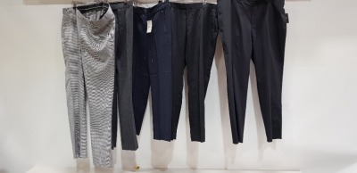 10 PAIRS OF BRAND NEW DESIGNER MIXED TROUSERS LOT IE. BEN SHERMAN DARK GREY - SIZE 32, UNBRANDED BLACK - SIZE 50 , HUGO BOSS NAVY BLUE - SIZE 36, BEN SHERMAN DARK GREY - SIZE 32 HUGO BOSS NAVY BLUE - SIZE 52, PEPE JEANS CHEQUERED NAVY BLUE - SIZE S /