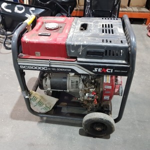 1 X SENCI SC8000C SINGLE PHASE DIESEL GENERATOR - SC192FE ENGINE ( STARTS BUT DOESN’T COME WITH ORIGINAL KEY )