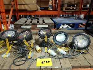 5 X DEFENDER INDUSTRIAL LED SITE SPOT LIGHTS - ALL TO INCLUDE MAGNETIC PLATE FOR EASY SET UP -