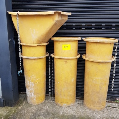 7 PIECE BUILDERS WASTE RUBBISH CHUTES TO ATTACH TO SKIP