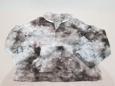 40 X BRAND NEW FLUFFY GREY 1/4 ZIP JUMPERS IN SIZES SMALL AND MEDIUM IN 4 TRAYS