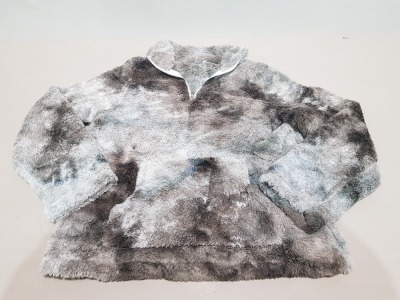 40 X BRAND NEW FLUFFY GREY 1/4 ZIP JUMPERS IN SIZES SMALL AND XL