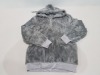 40 X BRAND NEW FLUFFY GREY 1/4 ZIP HOODED JUMPERS IN SIZES SMALL- MEDIUM