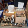 30 + LIGHTING LOT CONTAINING CEILING LIGHTS / DESK LAMPS / DESK TOP LAMPS / LED PLUG IN NIGHT LIGHT / RECESSED EYEBALL SPOT LIGHT / VARIOUS LAMP SHADES ETC - ON 1 PALLET ( SOME BRAND NEW -SOME USED )