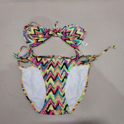 6 X BRAND NEW JILLY BIKINIS IN LIME AZTEC PRINT/ SIZES 12-16 RRP-£23.95