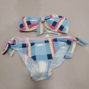 7 X BRAND NEW JODIE BIKINI BLUE LEMON AND PINK CHECK SIZES 14 - RRP-'£23.95